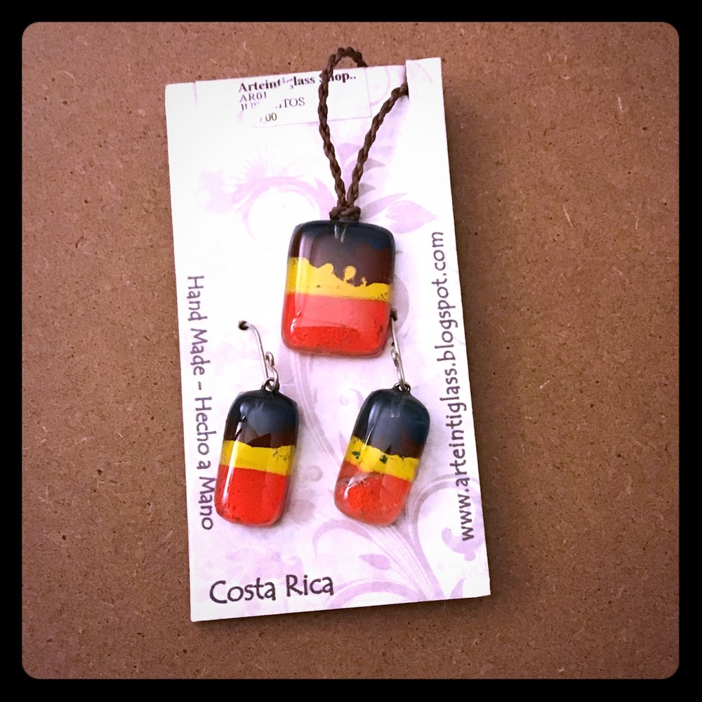 Handmade glass blown earring set